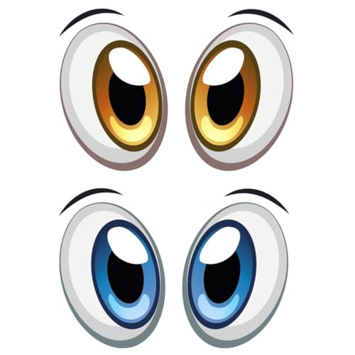 AEIOPRS 2 Paia Adesivi di occhi per robot aspirapolvere e tosaerba autoadesivi divertenti e decorativi resistenti alle intemperie