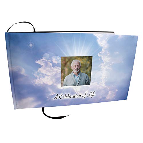 Image of Cross Celebration of Life Funeral Guest Book for Memorial Service