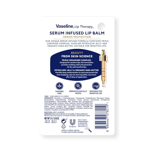 Image of Vaseline Lip Therapy Serum Infused Derma Protection Lip Balm With Triple Ceramides & Shea Butter | 3g