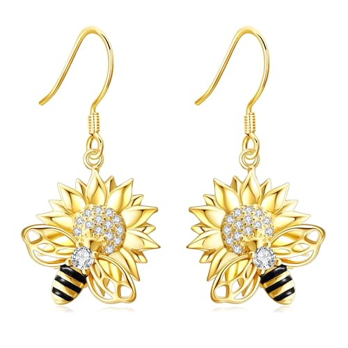 Boucles d'oreilles abeilles hypoallergéniques en argent 925 anti-irritations