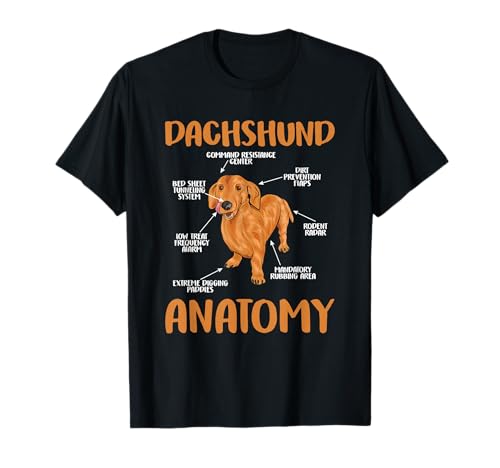 Dachshund Funny Anatomy Wiener Dog and Doxie Lovers T-Shirt