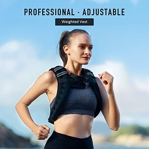 ZELUS Weighted Vest for Strength Training, 5kg/7kg/11kg/14kg Adjustable Exercise Equipment for Home Gym, Iron Sand Weight Vest with Armband Holder for Men Women Fitness Workout Cardio