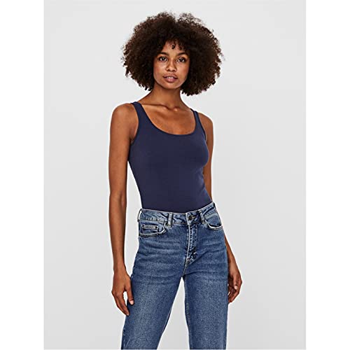VERO MODA Damen Tank Top VMMaxi My Soft Long Basic Damentop 10185110 Black iris S – Ansicht 3