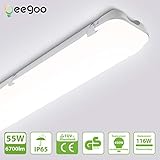 ➤ Energiesparend: Die 55W LED Wannenleuchte entsprechen einer herkömmlichen 450W Glübirne und sparen mehr als 90% an Stromkosten.