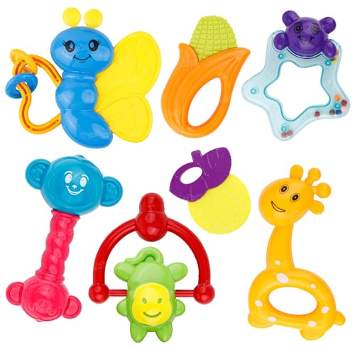Image of Zest 4 Toyz Baby Rattle Toy, 6-12 Months Rattles and Teether for Babies Lovely Attractive Non Toxic Rattles for Kids (Pack of 7)