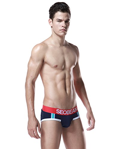 Seobean New Mens Low Rise Sexy Trunk Boxer Brief Underwear (M(28-30"), 2603 Navy) #TOP3