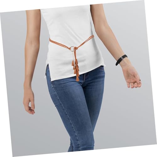 Boho Tassel Braided Rope Belt for Women Vintage Woven Waistband Classic Versatile Fashion Accessory for Dresses and Pants Ethnic Inspired Design for Any4