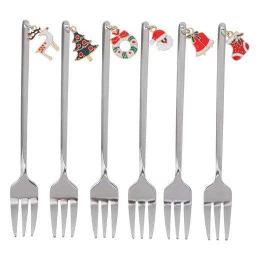 MAGICLULU 6 Pièces Set de Inoxydable de Noël à Dessert pour Fruits Apéritifs Au Lave Vaisselle Boîte pour Fêtes Occasions Spéciales