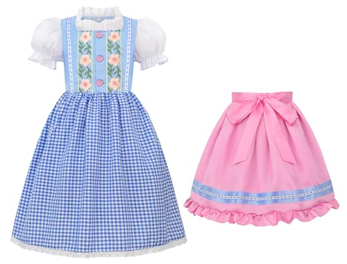 Disfraz Infantil Dirndl Oktoberfest Azul y Rosa miniatura 3