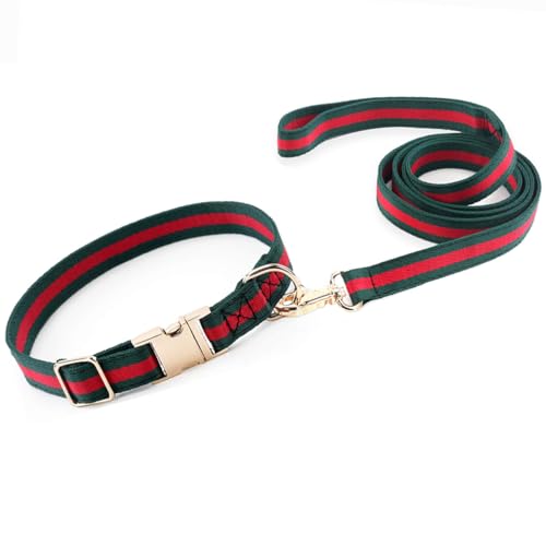 Luxury Dog Collar & Leash Set with Metal Buckle