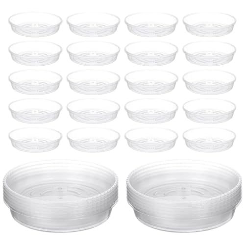ETUCYNG Lot de 30 soucoupes de pot de fleurs - 15 cm - Rondes - En ABS - Imperméables - Pour jardins, balcons