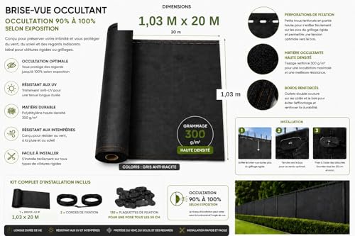 Red para vallas y jardín ultra resistente de 300 g/m² para proteger su terreno con éxito 2