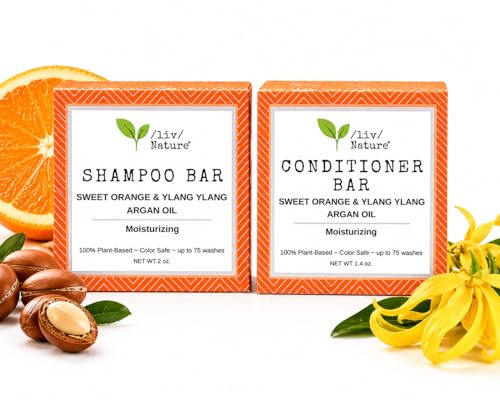 Bar Shampoo and Conditioner Bar | Argan Oil | Sweet Orange & Ylang Ylang | Moisture and Volume image 3