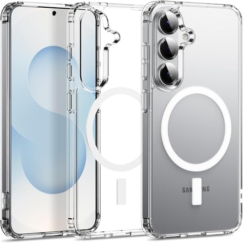 Image of Magnetic Case for Samsung Galaxy S26 5G Compatible with MagSafe, Shockproof Phone Bumper Cover, Anti-Scratch Clear Back (Clear)