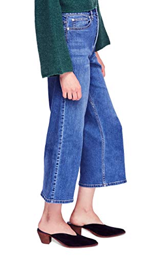 Free People Womens Solid Cropped Wide Leg Jeans3