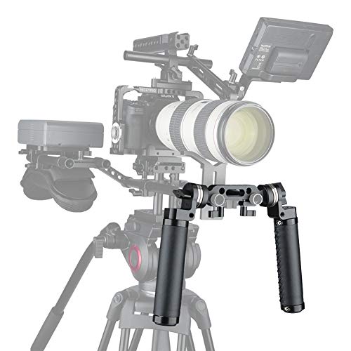 Niceyrig Rosette Leather Handles With 15Mm Rod Clamp Connector For 15Mm Dslr Camera Shoulder Rig Support System #TOP1