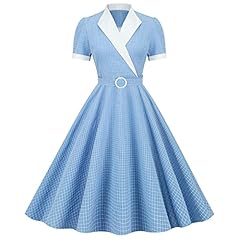Light Blue Grid Dress D