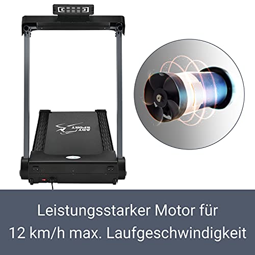 ArtSport Laufband Speedrunner 2500 klappbar - 12 km/h & 12 Programme, LCD Display — Heimtrainer elektrisch 100 kg… – Bild 5