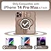 CAPRARO Cute for iPhone 14 Pro Max Case, Compatible with MagSafe, [Curly Wave Edge] [Full Camera Protection] [14 FT Drop Protection] Magnetic Phone Case for 14 Pro Max 6.7 Inch, Brown