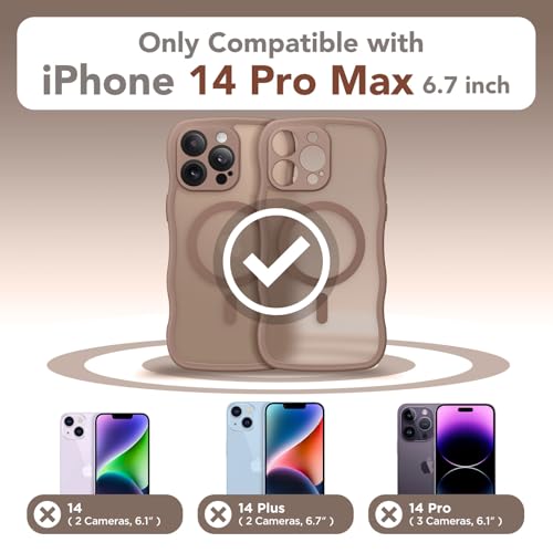 Cute MagSafe Compatible iPhone 14 Pro Max Case with Curly Wave Edge Brown
Cute 14 FT Drop Protection iPhone 14 Pro Max C