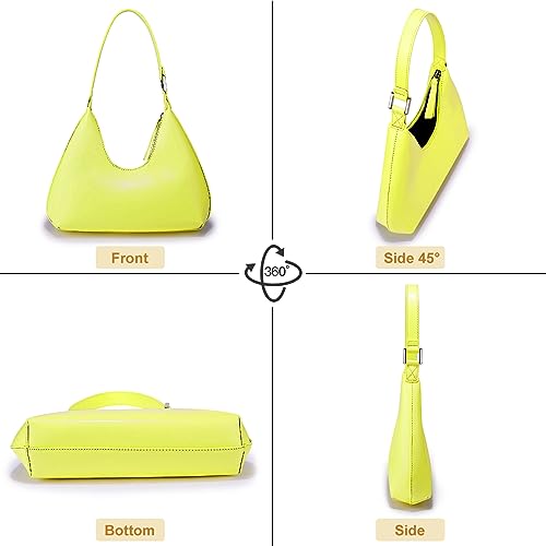 Image of Women's Crescent Shoulder Small Hobo Shoulder Bags for Women Fashion Wallet Underarm Clutch Handbag (Green)