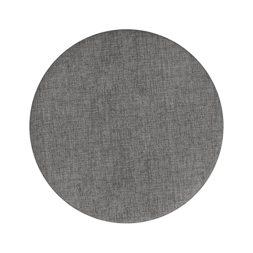 Image of HomePop 19 inch Round Storage Ottoman - Gray Woven