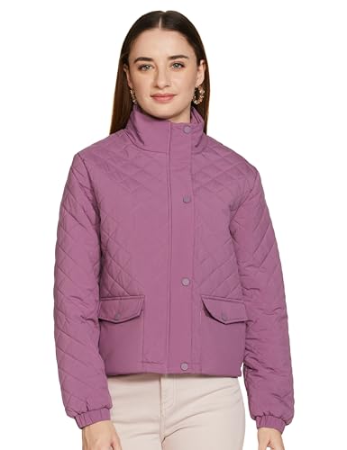 Image of Qube By Fort Collins Polyester, Standard Length Women's Lightweight Quilted Bomber Jacket Stylish, Packable, And Air-Resistant Outerwear For Winter