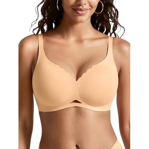 Jelly Bras No Underwire Padded Full Coverage Comfortable Supportive Scalloped Everyday Bras