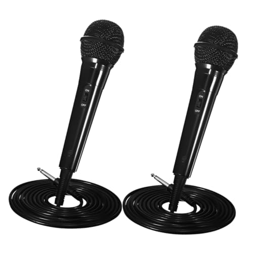 Micrófono dinámico con cable jack 6.5mm para amplificador de karaoke portátil de 2 piezas