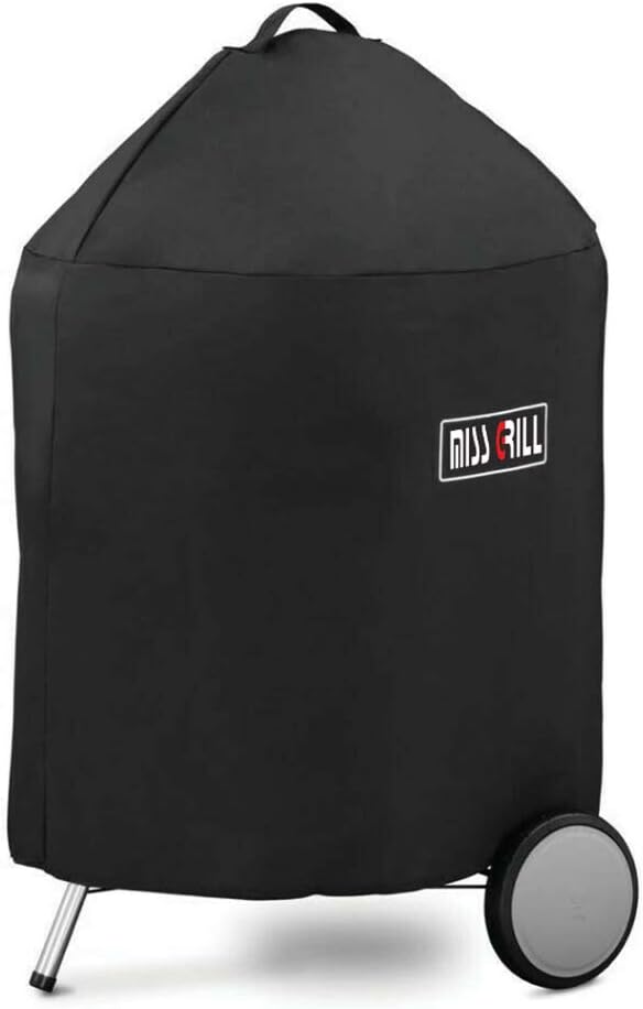 Miss Grill 7150 BBQ Cover for Weber 22 Inch Premium Kettle Charcoal Grills Heavy Duty Waterproof & Weather Resistant Barbeque Covers