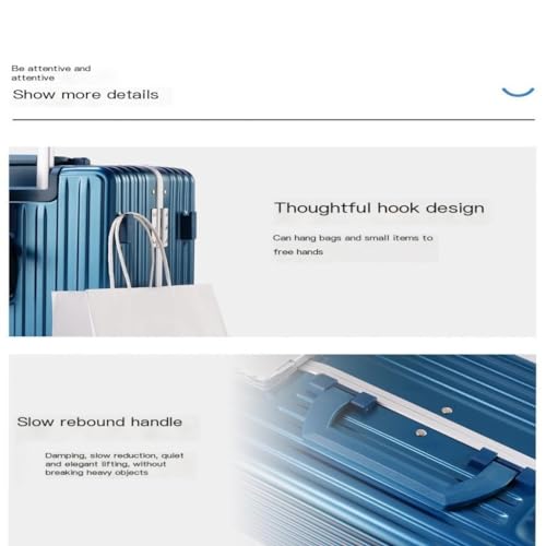 Suitcase Small Fresh 20-inch Boarding Case, Scratch-resistant And Wear-resistant Trolley Case, Aluminum Frame Suitcase Suitcase Tags(Blue)4