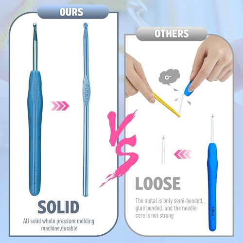 Image of Gemsy Premium 108Pcs Crochet Needle Kit For Adults - Crochet Set With Yarn, Needles, Hooks, Tools, Accessories & Storage Bag - Ideal DIY Crochet Kit for Beginners for Crafting, Blanket Making, Sweater Projects & More(Random Colour Bag)
