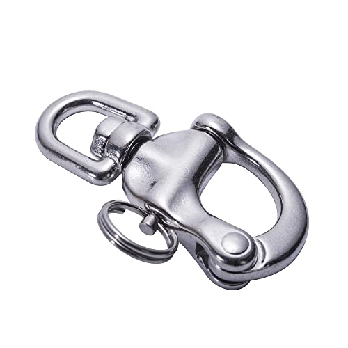 Boat Jaw Swivel Eye Snap Shackle,Quick Release Bail Rigging Sailing Boat Marine 316 Stainless Steel Clip, Pack Of 2 #TOP4