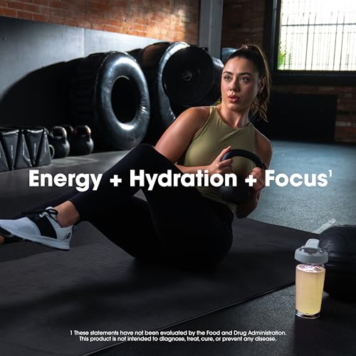 Image of Optimum Nutrition Amino Energy Powder Plus Focus, with BCAA, Electrolytes, and Caffeine, Tropical Lemonade, 30 Servings (Packaging May Vary)