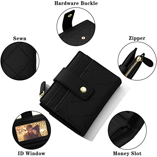 YINHEXI RFID Women Wallet, Small Slim PU Leather Bifold Wallet with Zipper Coin Pocket & ID Window, for Ladies, Teens, and Girls4