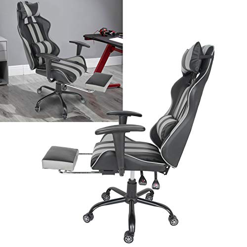 Computerstoel Slijtvaste Draaibare gamestoel IJzeren stoel met lendenkussen Voetsteun Hoofdsteun voor tieners… - Image 6