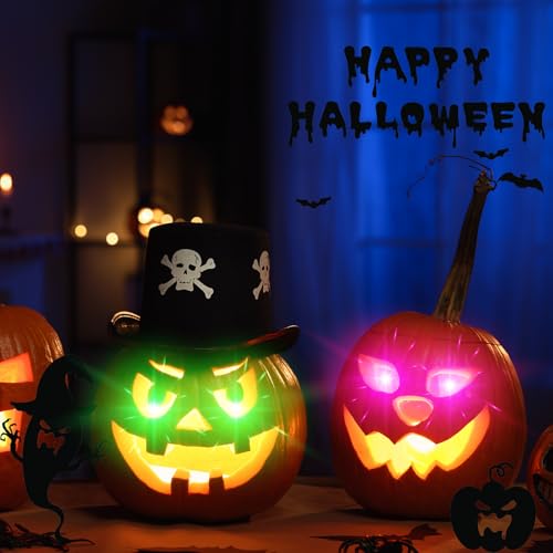 Johiux 4 PCS Halloween LED Glowing Light Up Eyes for Costume Cosplay,Masks,Skulls,Skeleton, Pumpkin,Halloween Decoration Lights for Indoor Outdoor Decoration(Battery Not Included) - Image 2