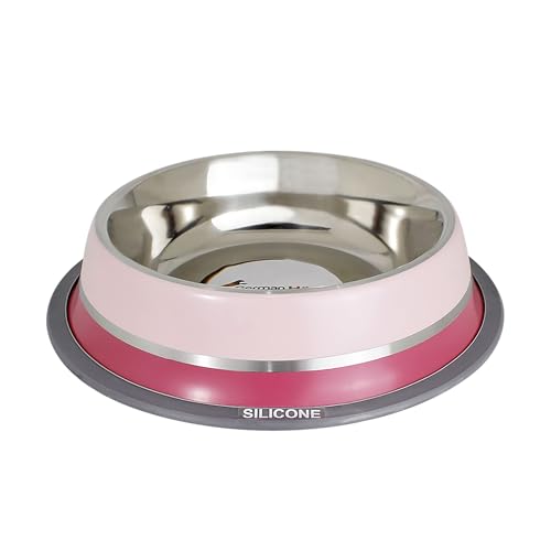 Comedouro Inox com Anel de Silicone para Cães e Gatos Grande, Germanhart