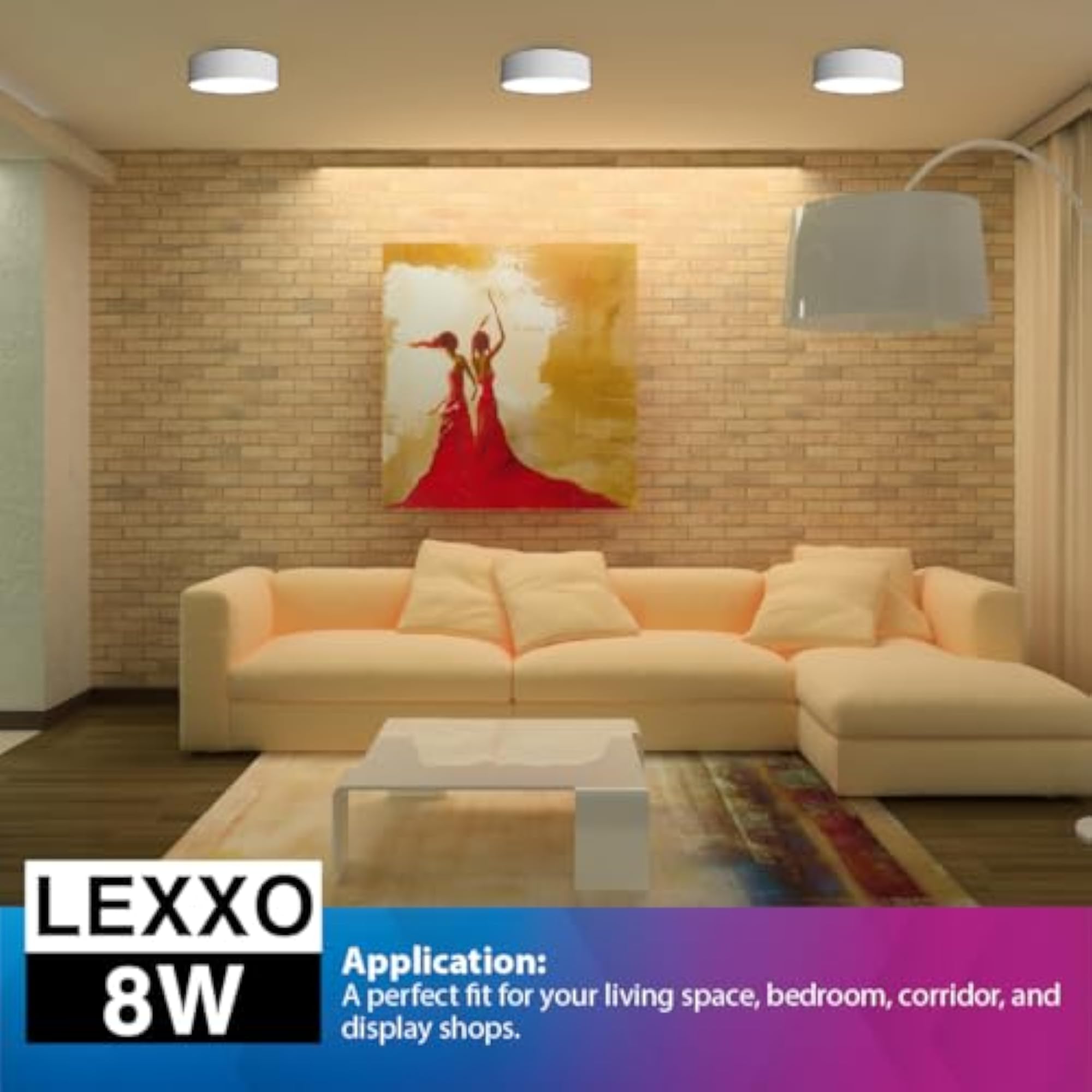 8W Round LED Surface Light, Cool White Color Temperature