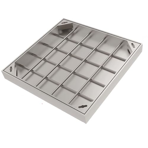 Tapa Para Arqueta Cuadrada, Tapas Invisibles De Acero Inoxidable 304 Para Tanque Séptico, Sumidero Terraza, Fáciles De Revisar 60x60 Cm 23.6x23.6 In