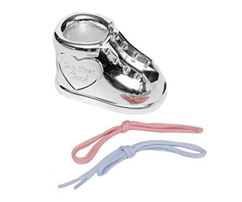 Brillibrum Design Milchzahndose Silber mit Gravur aus Metall versilbert anlaufgeschützt mit Rosa & Blauen Schnürsenkel - Zahndose mit Namen personalisiert - Baby Zahnbox für Milchzähne als Geschenke für Jungen und Mädchen - Image 3