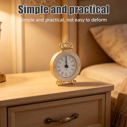 Reloj de mesa silencioso Zerodeko sin tictac de metal retro para dormitorio 7
