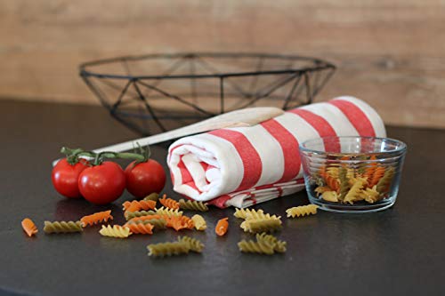 DIVORY 4er Set Geschirrtücher | 100% Baumwolle | 40x60 cm | rot weiß | gestreift | Küchentücher | Geschirrhandtücher | Trockentücher | Küche & Gastronomie Geschirrtuch (Rot/Weiß, 40 x 60 cm)