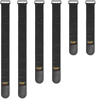 GripZz Webbing Straps, Elastyczne Paski z Zapięciem na Rzep, 3 Rozmiary (61/46/30 cm x 5 cm), Pasek na Rzep z Klamrą do Organizowania Przedłużaczy, Rurek, Roweru, Warsztatu, Garażu