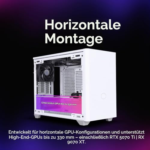 Cooler Master NR200 weißes SFF Mini-ITX-Gehäuse mit kleinem Formfaktor und belüftetem Panel, Dreifach-Slot-GPU… – Ansicht 5