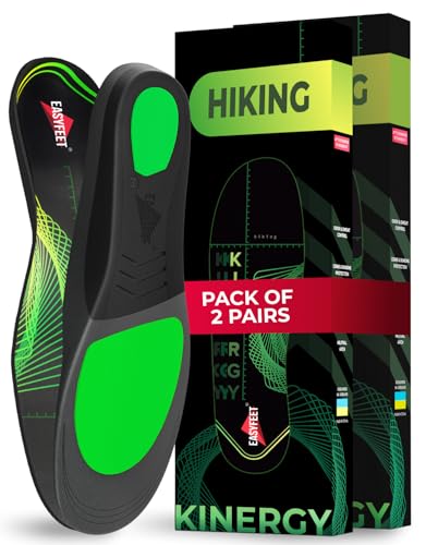 Image of Hiking Boot Insoles Men Women - Arch Support Inserts - Cushioned Hike Orthopedic Insoles - Man Women Shoe Inserts - Running Sports Fitness Walking Soles - 2 Pairs - M