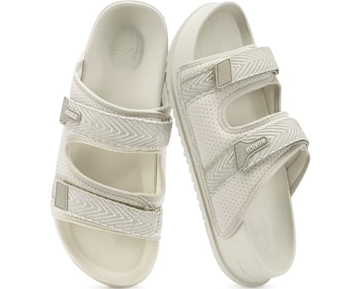 Image of KuaiLu Mens Casual Sandals with Comfortable Orthopedic Arch Support Summer Beach Walking Shoes Cushion Slides Slip on Indoor Outdoor