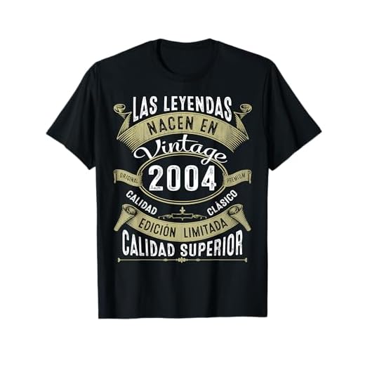 21 Años Cumpleaños Regalo Hombre Mujer Vintage 2004 Camiseta