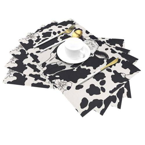 Sets de table en PVC résistant à la chaleur lot de 6 tapis de table lavables antidérapants - 4