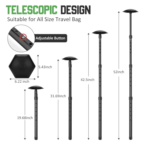 GearRoot Portable Golf Travel Bag Support Pole, Anti-Impact Support Cover Protector and Aluminum Alloy Rod, Golf Club Travel Bag Support System Protect Club from Impact, Black Rod